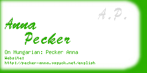 anna pecker business card